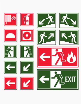 Emergency Escape Route Plans, Signages, Sign Boards